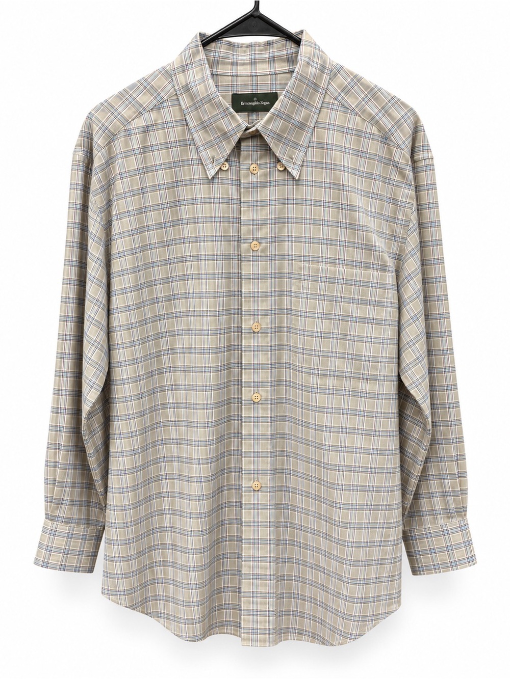 Ermenegildo Zegna Men’s Plaid Button-Down Shirt XL Made in Italy